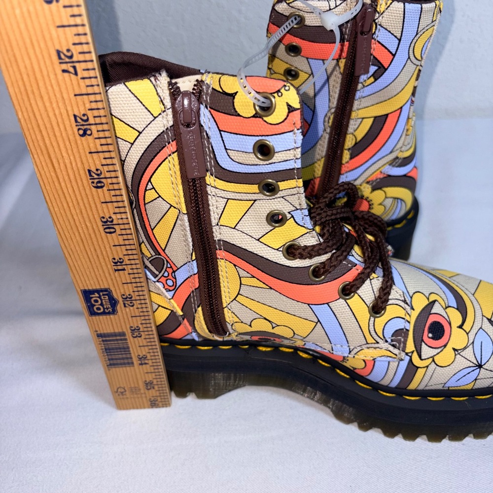 Dr. Martens Sinclair Platform Boots 7 Multicolor Psychedelic Canvas New grunge - Picture 7 of 8